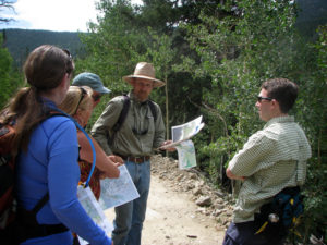 Dave Hallock and Rocky Smith give a tour to Rocky Mountain Wild Staff at the proposed Eldora Mountain Resort expansion.